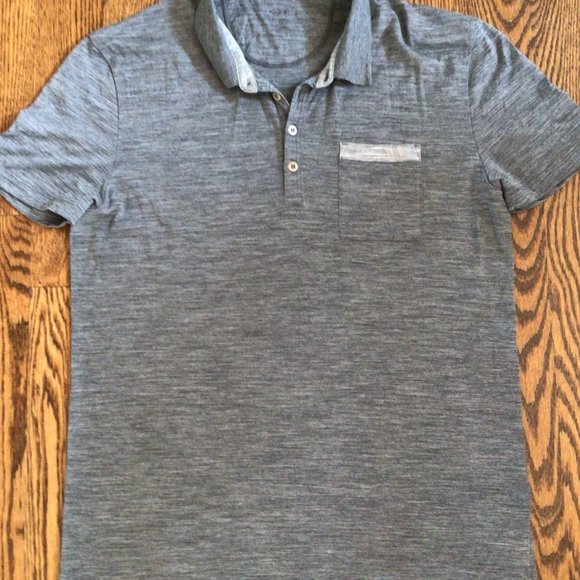 Ice Breaker Casual Merino Wool Polo Shirt w/Pocket Men's Medium - Grey - Picture 4 of 4